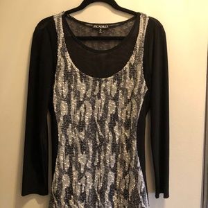 Picadilly Black/Grey M top